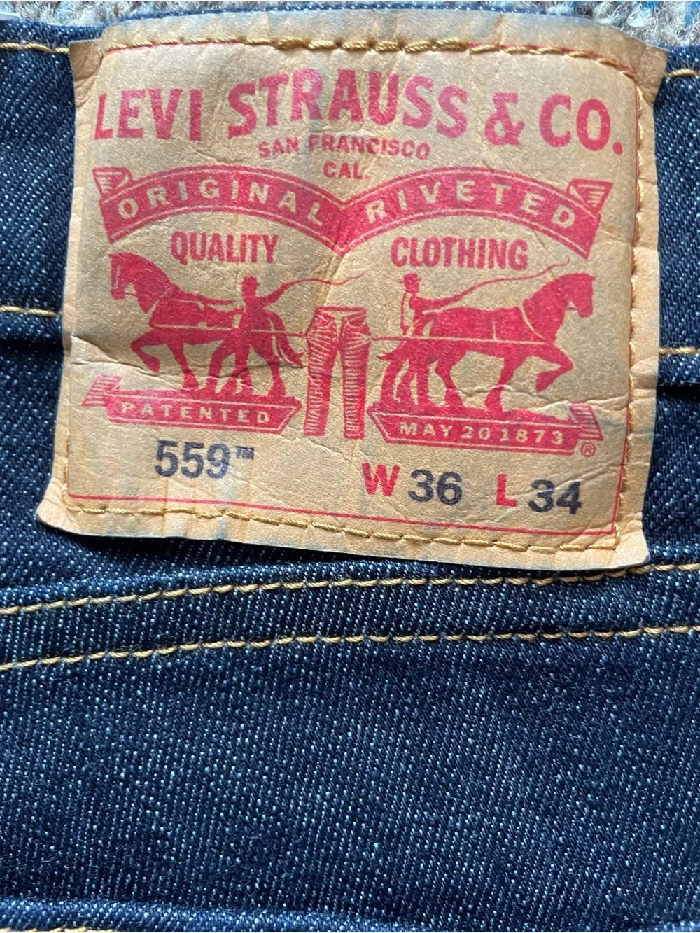Levi's 559 Relaxed Straight Men’s Dark Blue Jeans 36x34 NWT